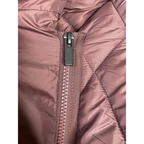 Calvin Klein Jeans Womens Zip-Front Puff Jacket Bitter Chocolate L - Picture 7 of 11